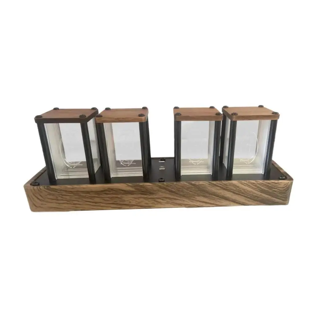 Colorful Nixie Tube Clock LED Desk Clock Vintage Glow Tube Gift Color Changing