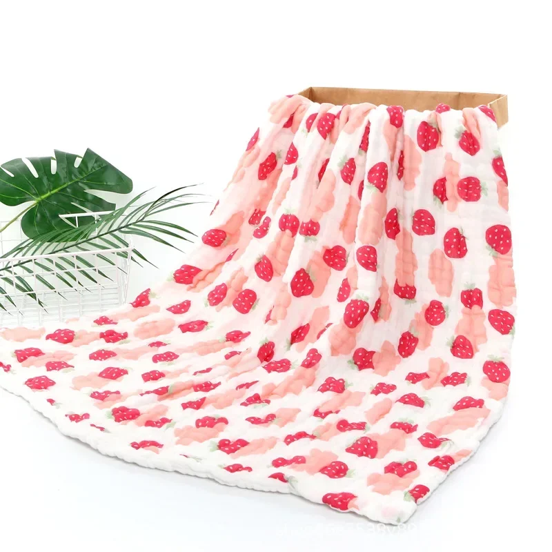 Baby Blankets 6 Layers 100% Cotton Gauze Breathable Infant Wrap Soft Absorbent Newborn Swaddle Blankets Cartoon Baby Bath Towel 2