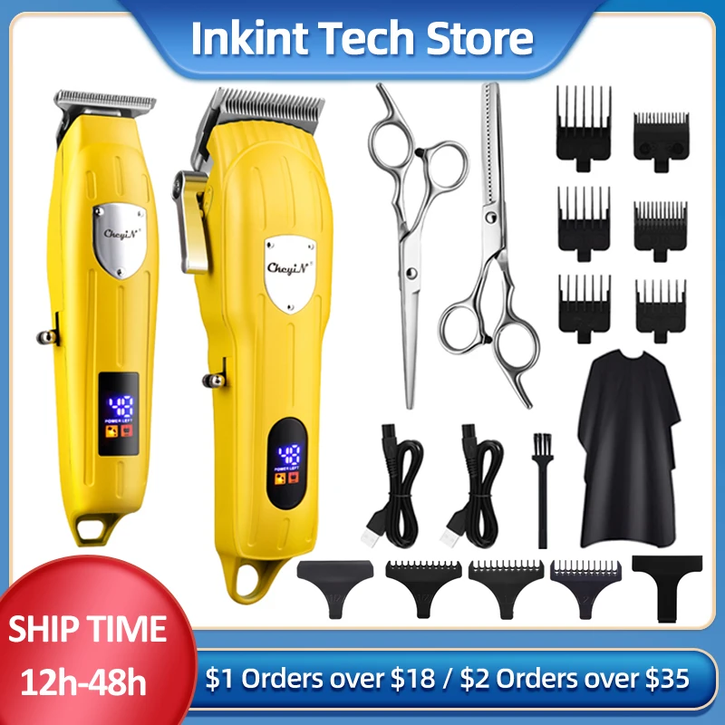 Ckeyin Professional Electric Hair Cutting Machine Kit Adjustable Lcd