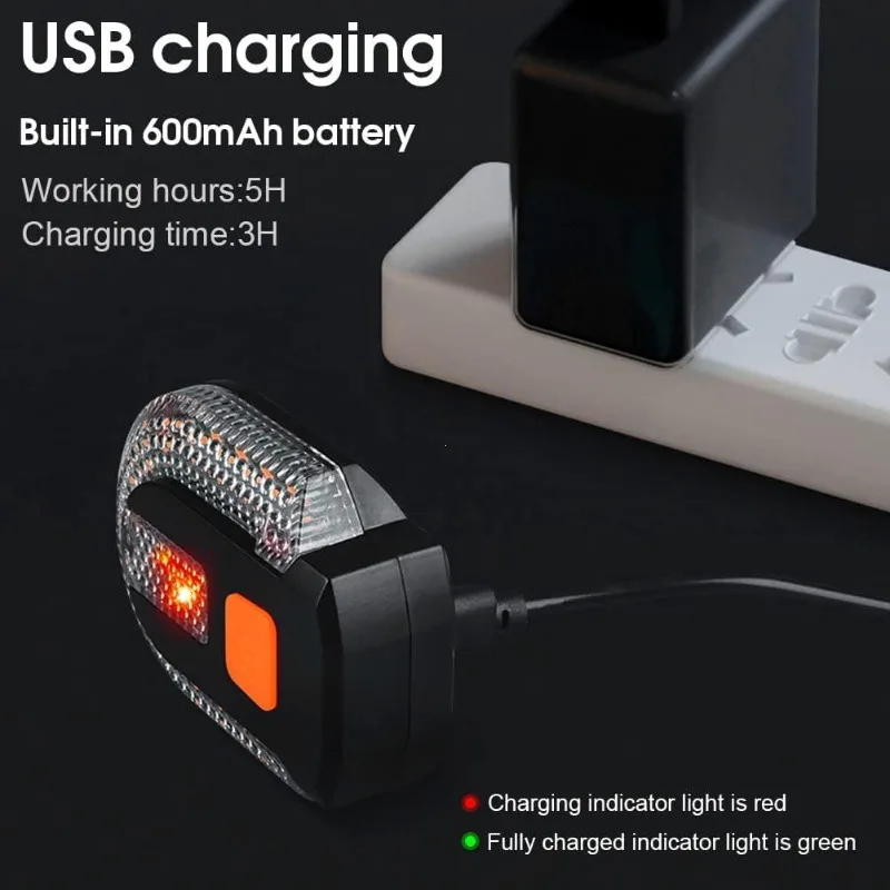 รูปสินค้า ไฟเลี้ยวจักรยานไร้สาย USB ชาร์จไฟท้าย LED