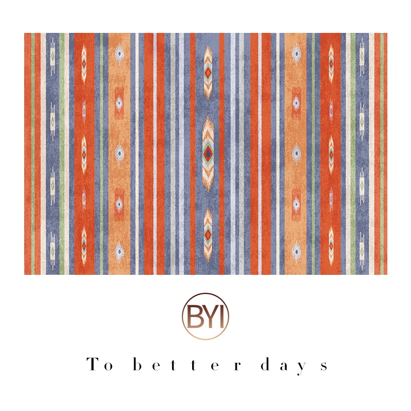 VIKAMA BOHO Crystal Velvet Carpet Cream-Style Washable, Waterproof, Stain-Resistant And Dirt-Resistant Bedroom Home Decoration