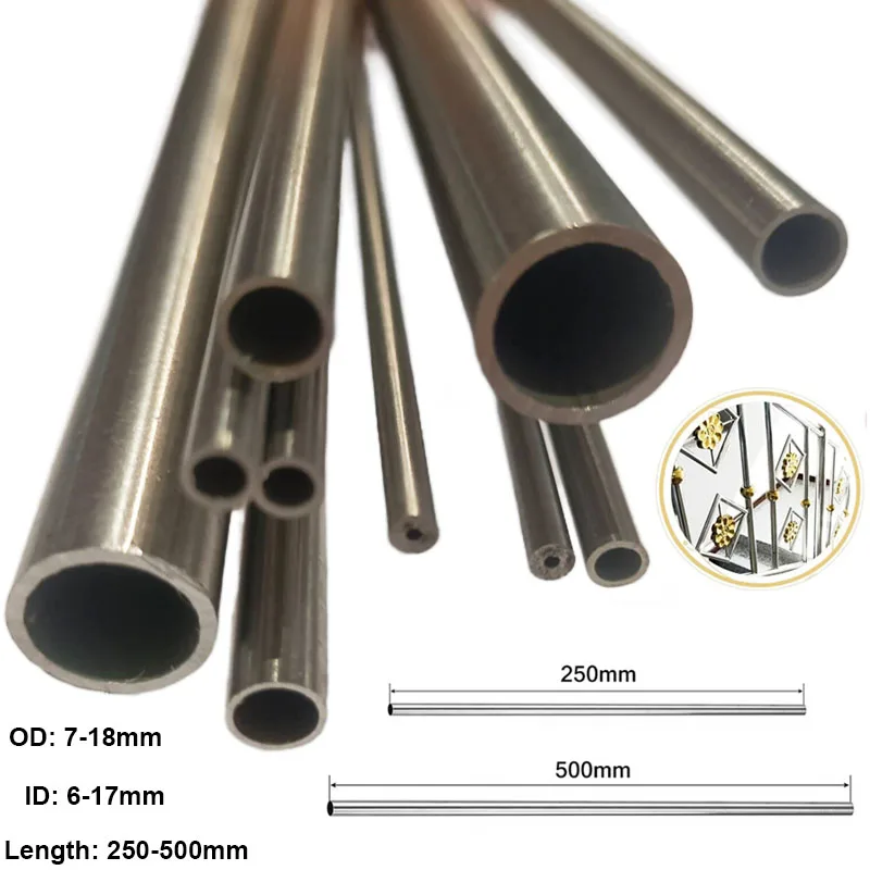 Tubo recto redondo de acero inoxidable 304, 10 piezas ~ 1 piezas, 4x2mm, 8x6mm, 13x11mm, 14x12mm, 10x8mm, 16x14mm, 250mm 500mm