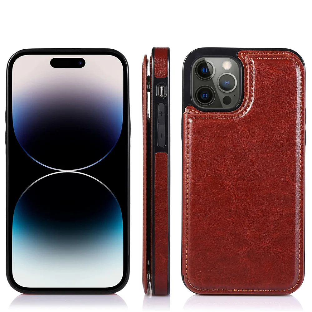 Luxury Retro Leather Wallet Case with Card Slots and Flip Cover