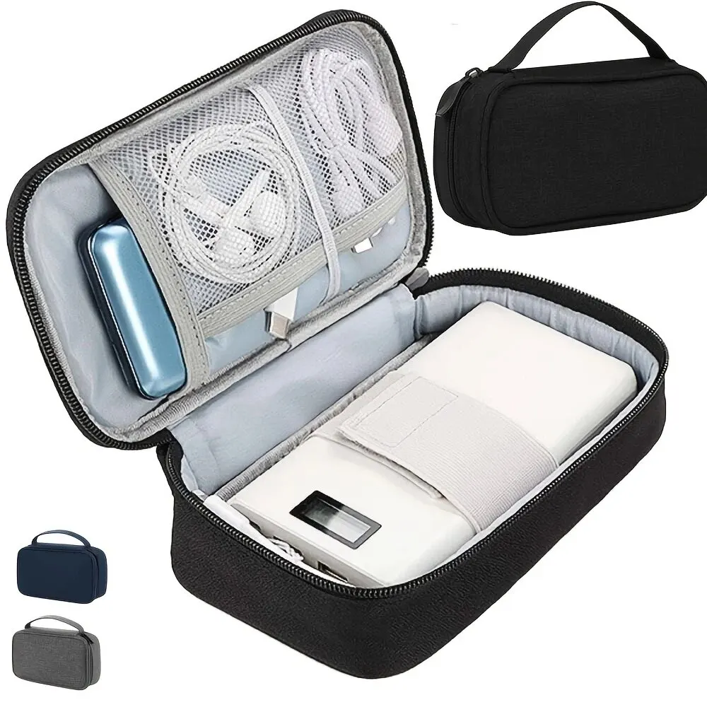 Electronics Travel Organizer Portable USB Flash Drives Accessories Case Dustproof Cord & Phone Storage Bag 1