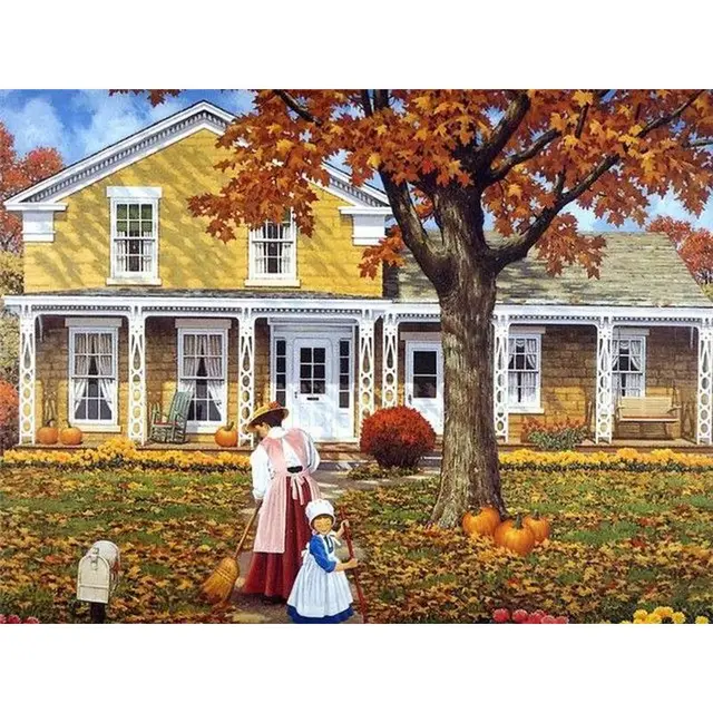 Rural Painting By Numbers Farm Landscape Farmhouse