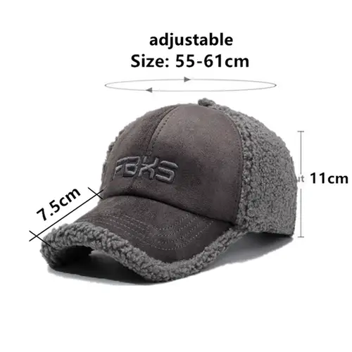 Winter Women's Hats Lamb Wool Warm Baseball Cap Fashion Personality Embroidery Hip Hop Party Caps For Men And Women Snapback Cap - Image 2