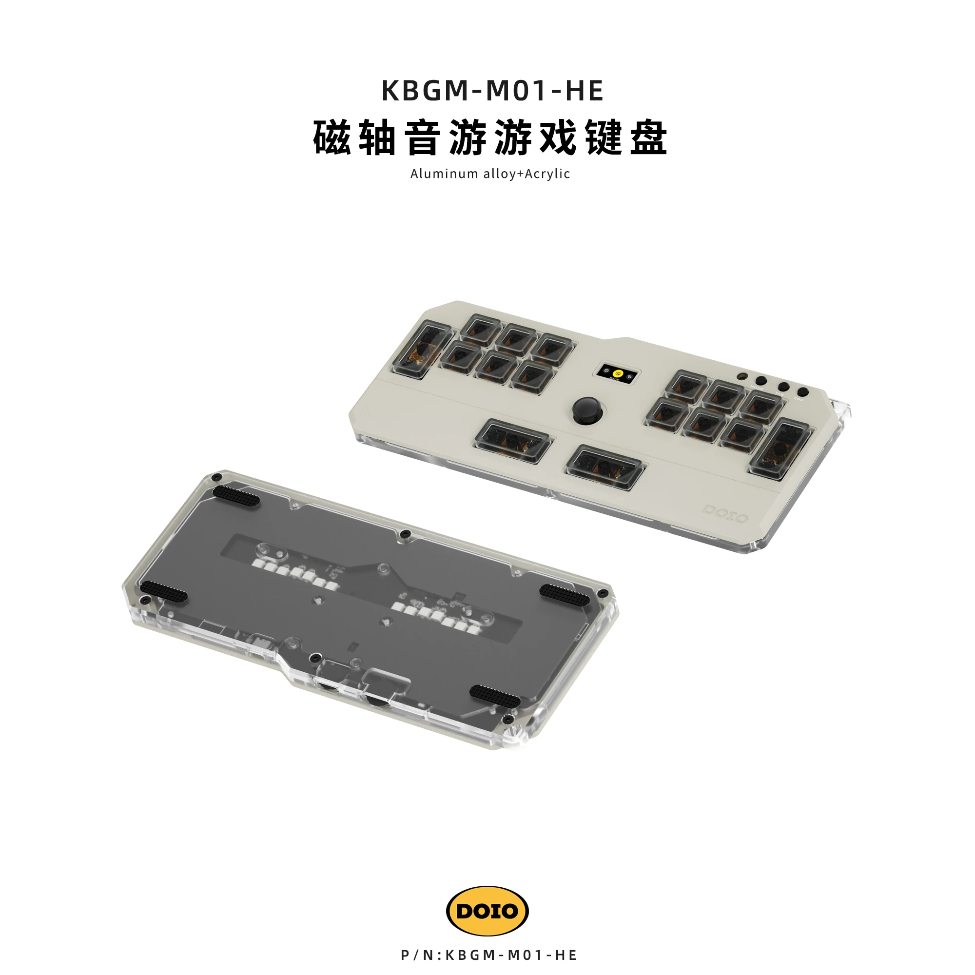 DOIO HITBOX KBGM-M01-HE Keyboard Aluminum Alloy Wired Acrylic Low