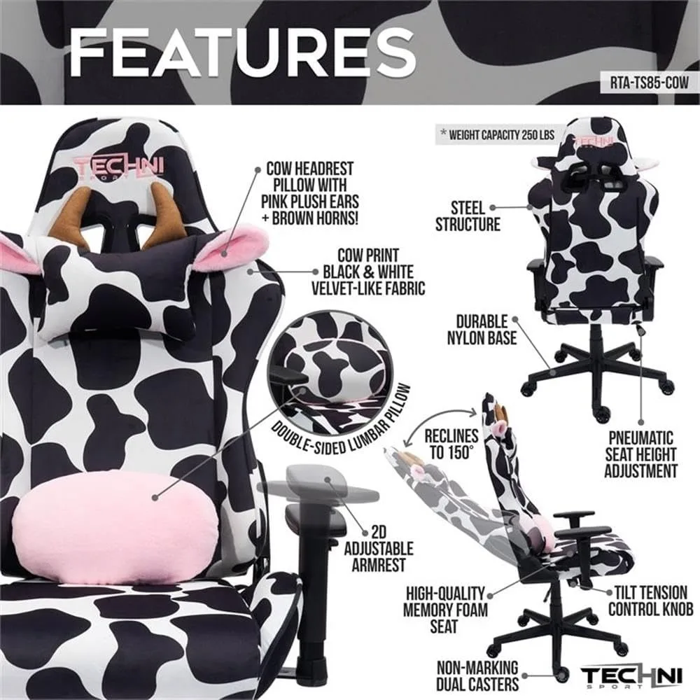 Ergonomics Gaming Chairs with Massage Lumbar Support and Headrest, Computer Chair with Armrest, 360°Swivel Seat. Gaming Chairs 6
