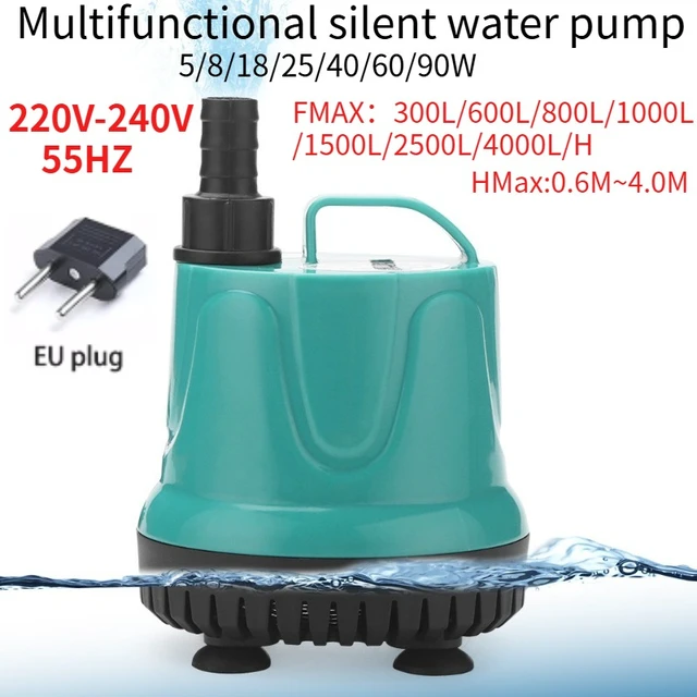 5/18/25/40/60/90W ประเภทดูด Submersible ปั๊มด้านล่างตัวกรองและเงียบ Multi-Functional ขนาดเล็กปั๊มดูดประเภทตัวเชื่อมต่อ 1