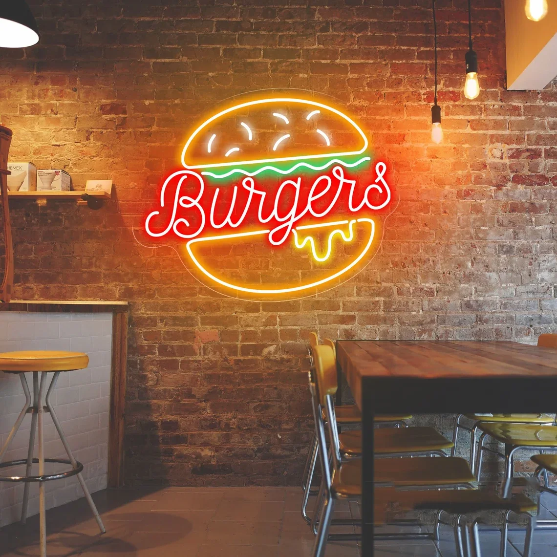 ネオンサイン BURGER ハンバーガー 店舗装飾 インテリア レストラン Amazon | ハンバーガー ネオンサイン Hamburgerネオン Burger