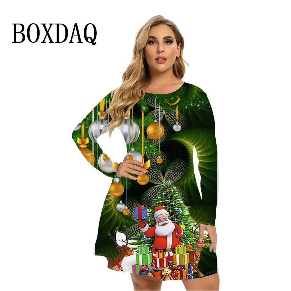 2024 Autumn Winter Long Sleeve Christmas Party Dresses Women