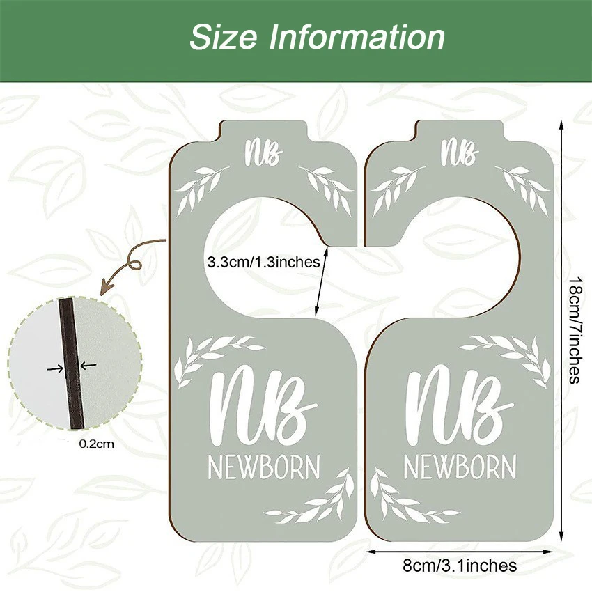 8PCS Baby Closet Dividers Wooden Baby Clothes Size Dividers Double Side Nursery Organizer Boys Gilrs Shower Gift Nursery Decor - 5