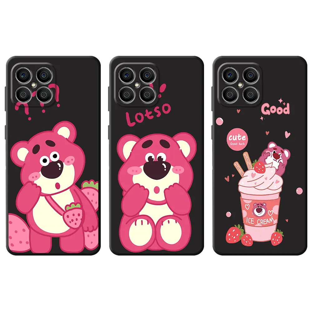 Toy Story 3 Custodia Per Telefono Strawberry Lotso Per Huawei Honor X8 90 X7 X6A 70 Magic5 Pro X9A P30 P20 Pixel 7 6 Soft Funda Black Cover