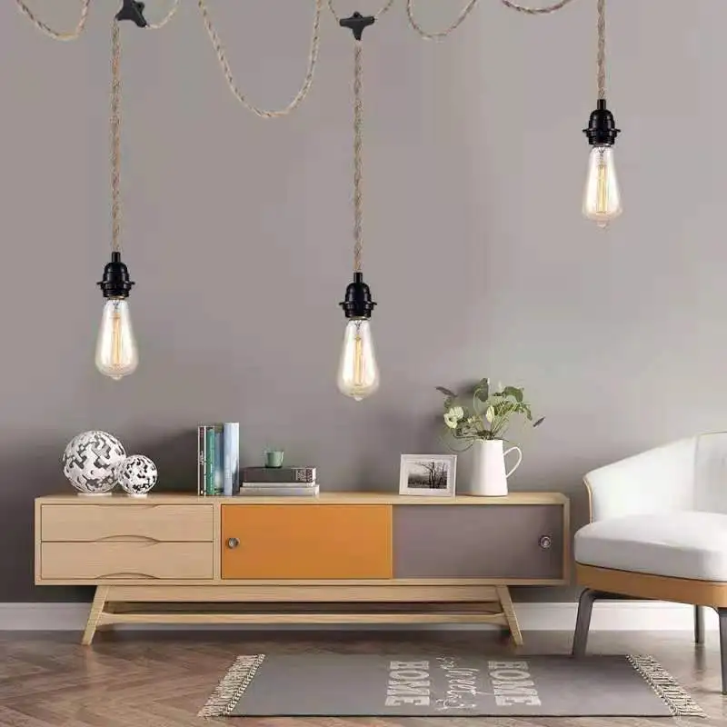 Pendant Lights Pendant Lamp Chandelier Lighting Vintage Pendant Lights Industrial Vintage 1 Head 3 Head Lampholder Dimmer Switch Hanging E27 Socket Cable for Tungsten Bulbs