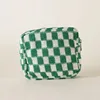 Colorful Knitted Checkerboard Storage Bag Portable Mini Cosmetic Bag Makeup Pouch Women Sanitary Napkin Tampon Bag Coin Bag 3