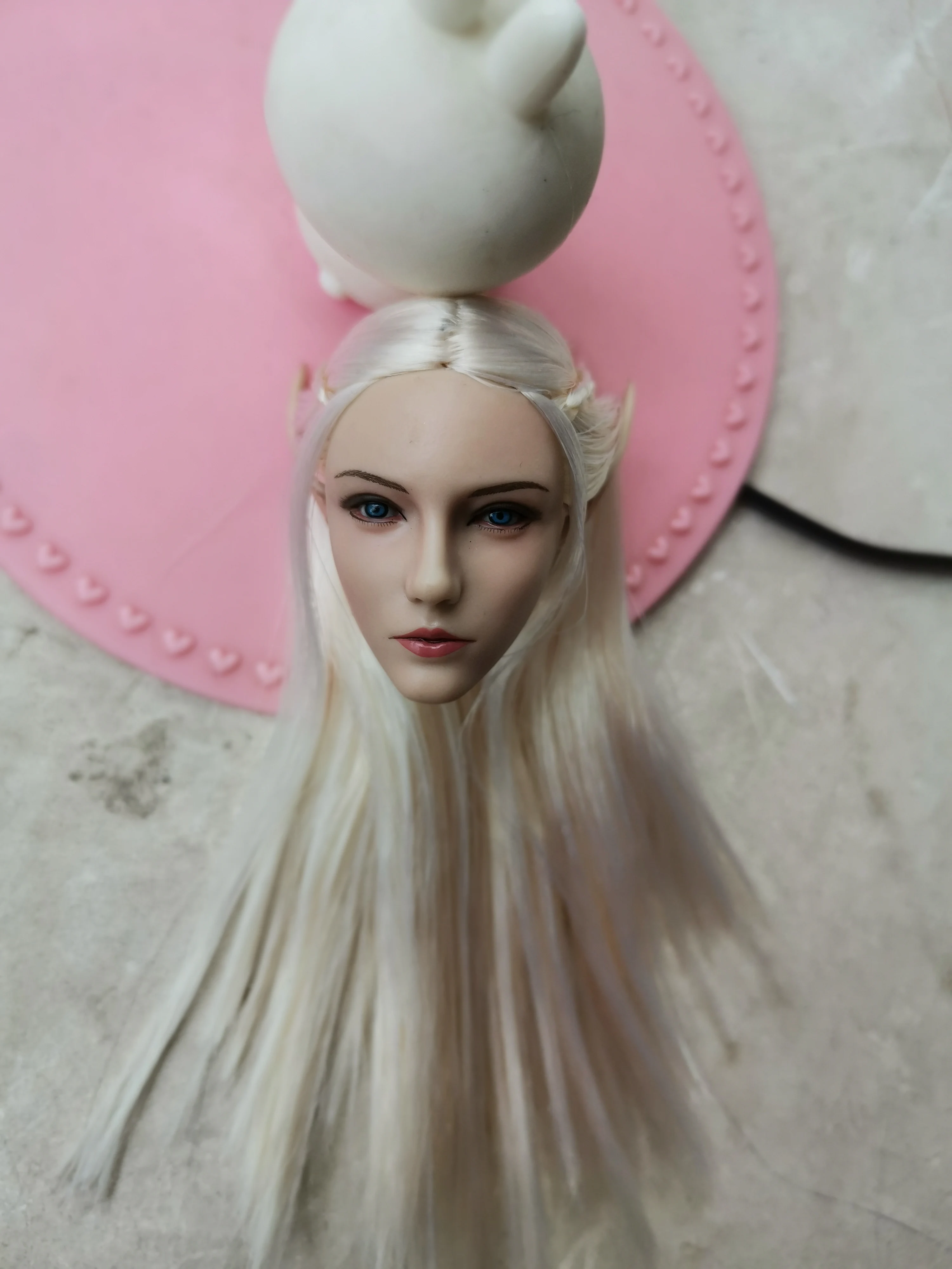 1/6 스케일 루시퍼 엘프 퀸 소녀 머리 조각 모델 머리 장식 없음 DIY 12``..