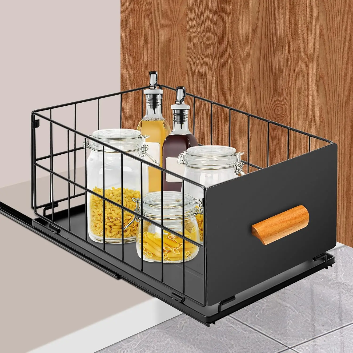 

Kitchen Pull-out Drawer Dish Rack Tableware Organizer Bowl Dish Storage Shelf Sliding Cabinet Pantry Organizer Kitchen