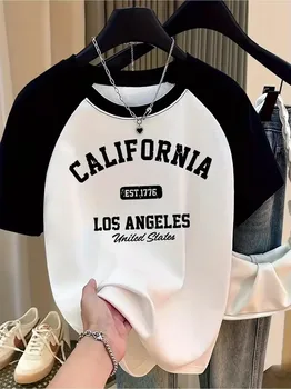 Women's California Graphic T-Shirt with Heart Design EST 1776 LOS ANGELES United States Print Casual T Shirt Graphic Y2k tshirt 1