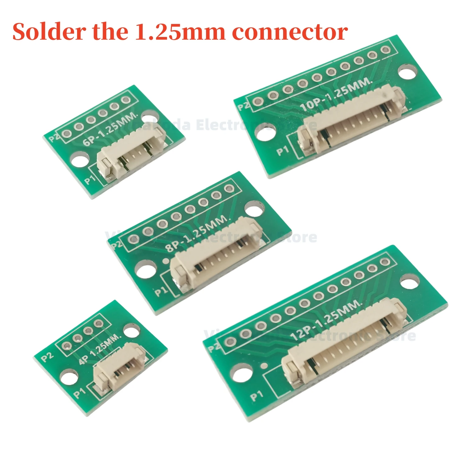 1/2/5PCS 1.25 To Dip2 54 회로 기판 1.25mm 간격 수평 접착식 터미널 소켓 테스트 보드 4P 6P 8P 10P 12P 어댑터 보드
