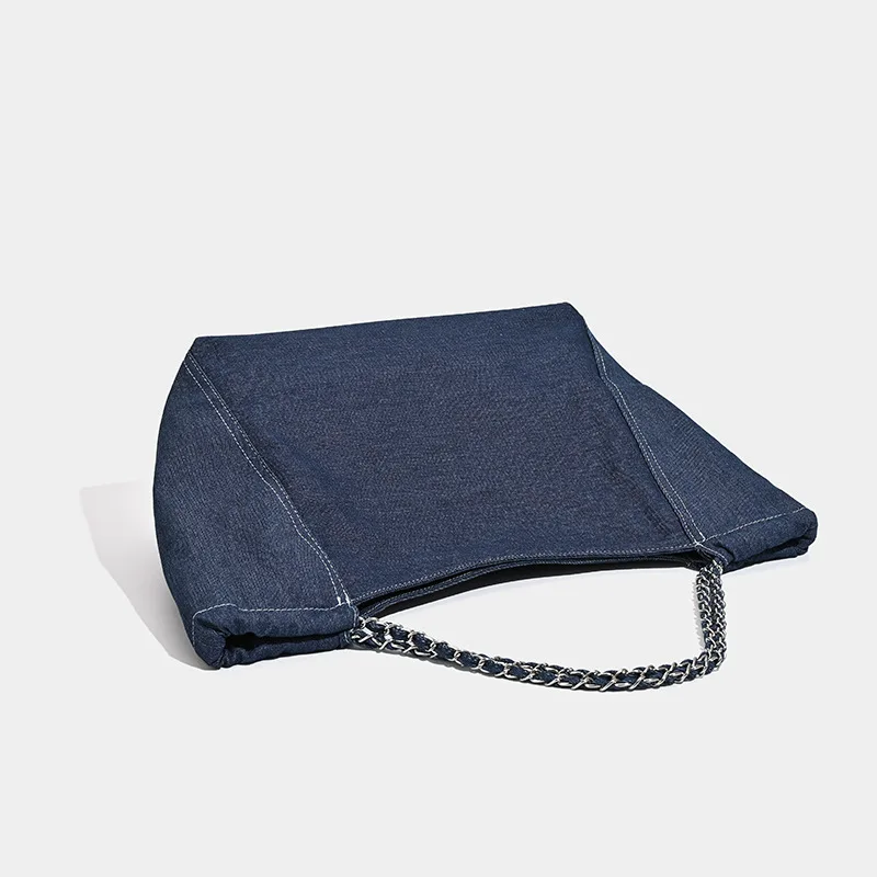 Large Capacity Denim Tote Bags For Women Luxury Designer Handbags Purses 2025 New In Letters With Card Pocket Underarm Shoulder