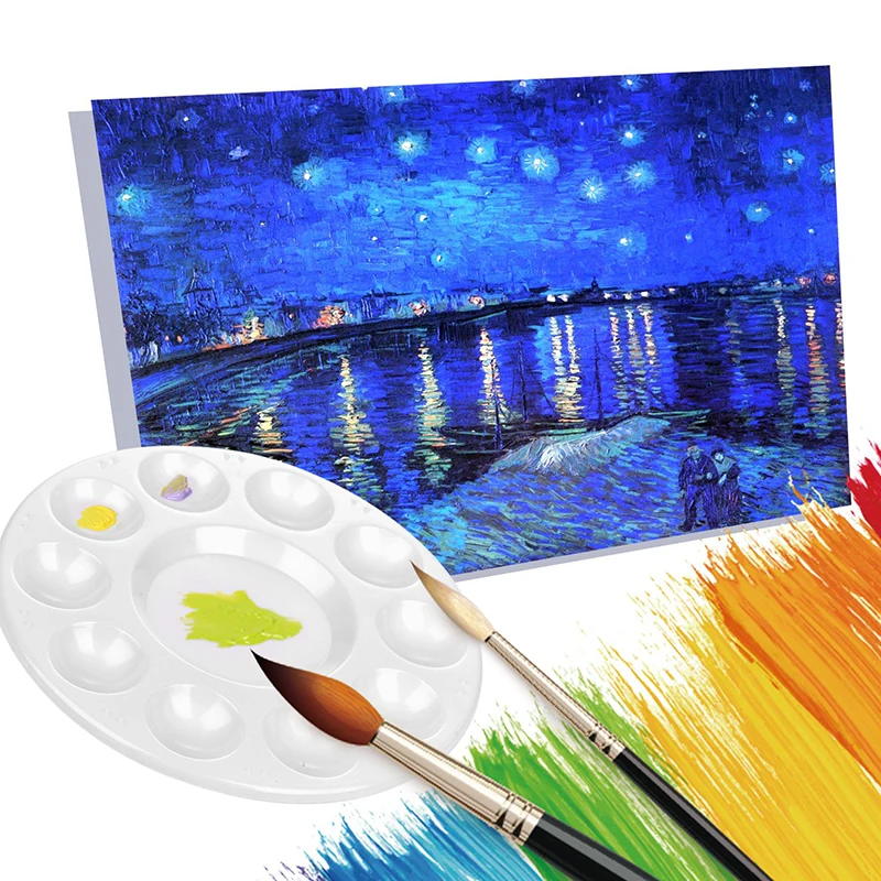 Paint Tray Palettes 15pcs 10 Wells Plastic for Acrylic Oil Watercolor Craft DIY Art Painting