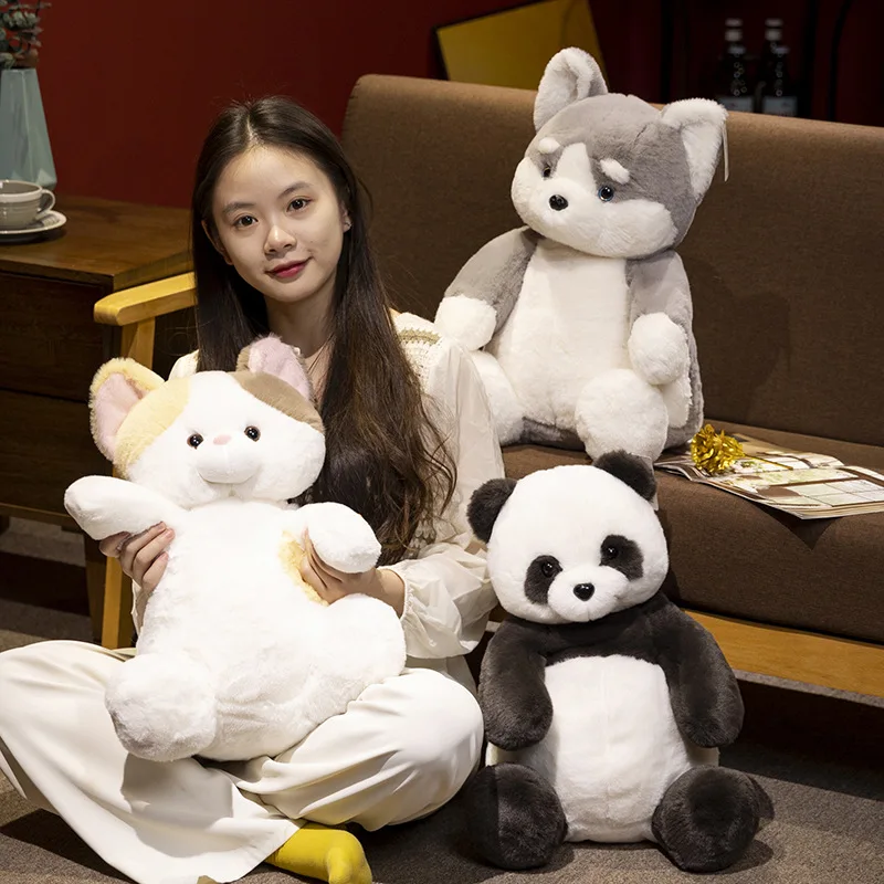 

Японская версия, собака Шиба-ину, кот, панда, игрушки, мягкие игрушки-животные, куклы, подарок для детей, милая Толстая Подушка хаски, украшение для дома