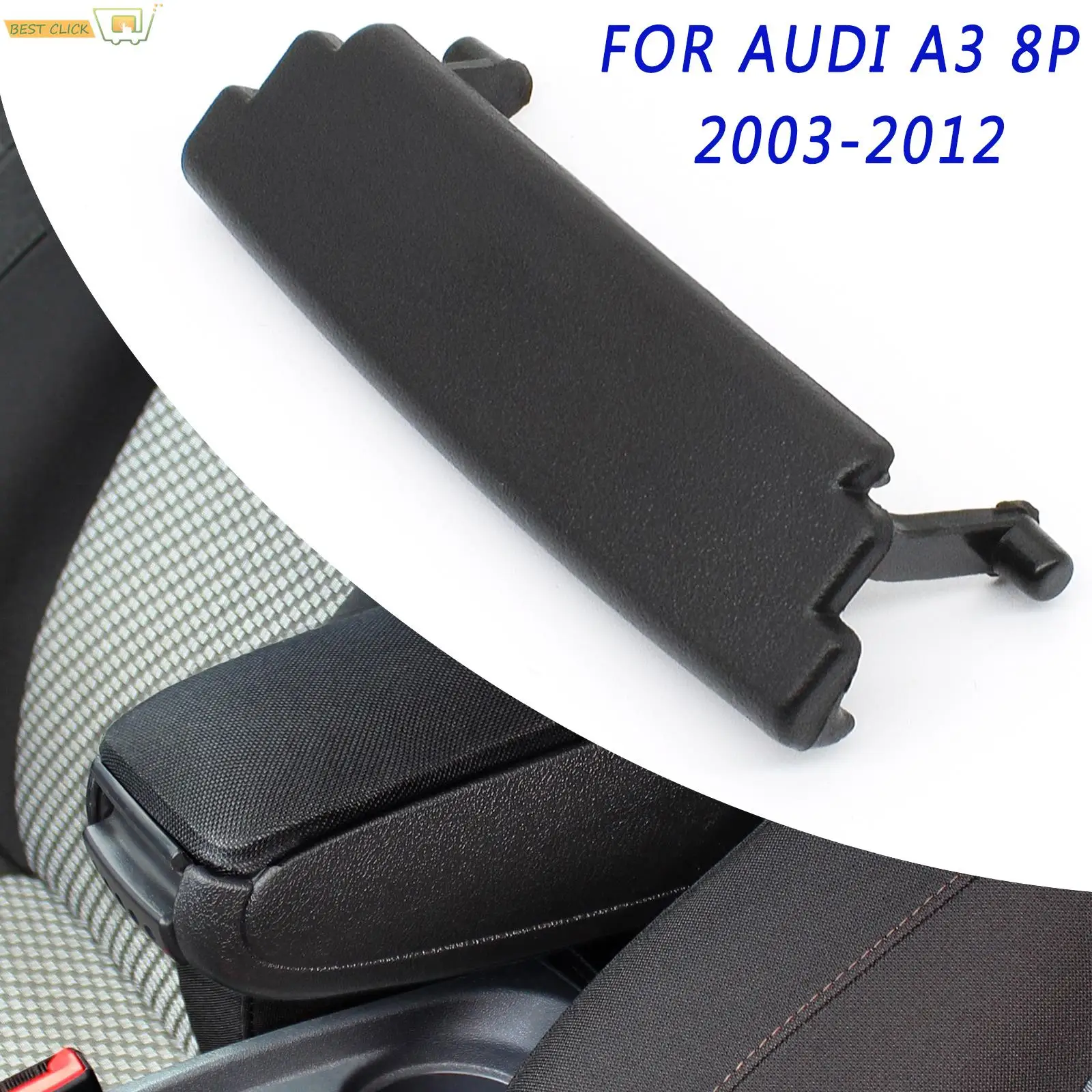 Coperchio Di Ricambio Per Bracciolo Centrale Audi A3 8P (2003-2013) - Pelle Nera, Recambo ARM-97