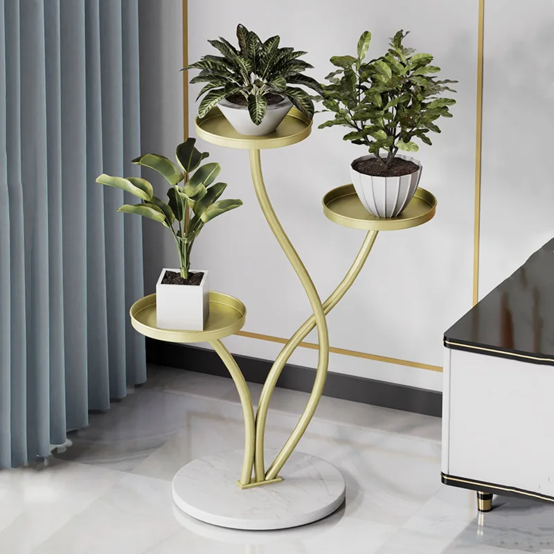 Nordic Fashion Luxury Flower Rack Home Hotel Furniture Flower Shelf Living Room Gold Iron Floor Flower Stand  Plant Stand