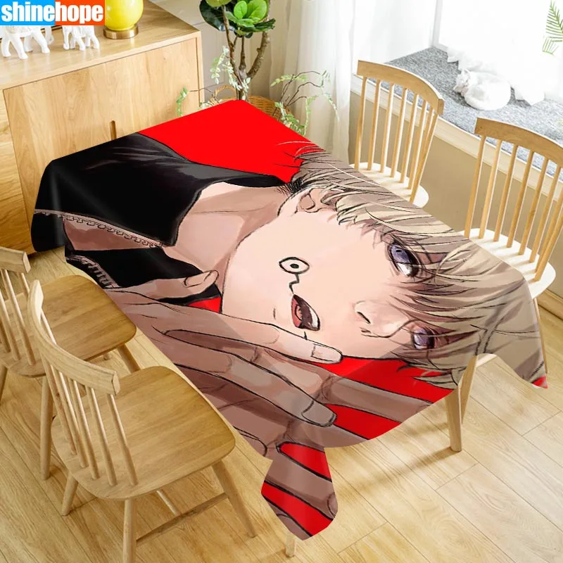

New Arrival Custom Inumaki Toge Jujutsu Kaisen Table Cloth Waterproof Oxford Fabric Rectangular Tablecloth Home Party Tablecloth