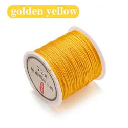 Premium Satin Nylon Thread Cord for Handmade Jewelry and DIY Crafts - 50M Roll, 0.8mm Thickness (Golden yellow)