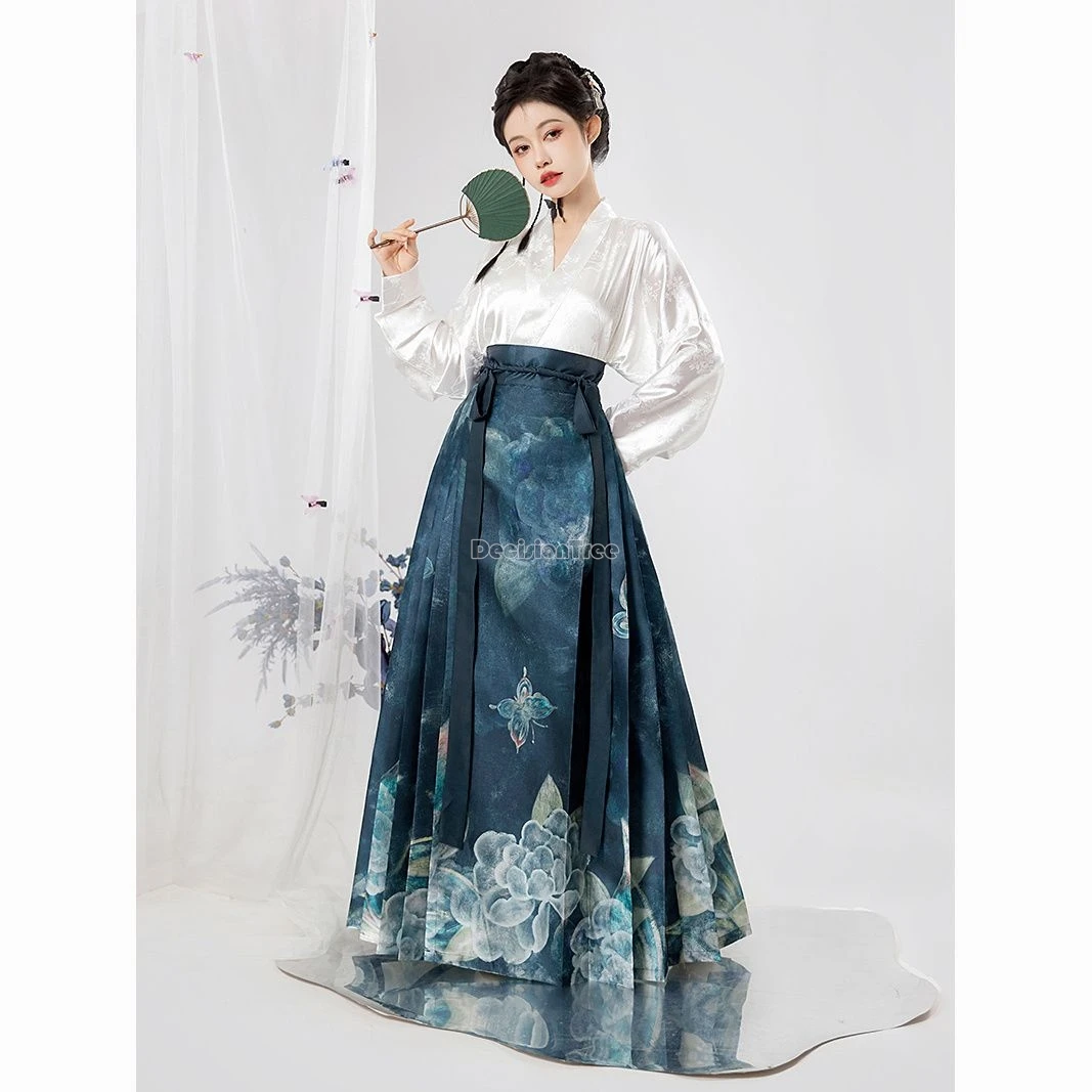 

2024 chinese ancient ming dynasty dignified hanfu set elegant formal lady toasting attire traditional classical ethnic clothes