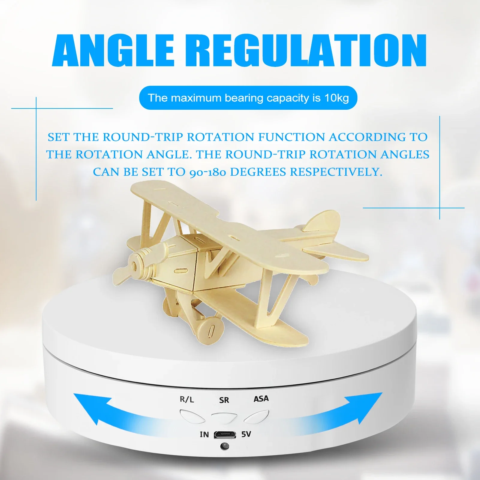 Jewelry display stand Motorised Rotating Mirror Display Stand 360 Degree Turntable USB Power Supply Rotating Shooting Three Speeds