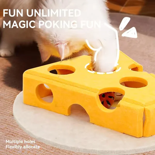 Interactive Cat Puzzle Plaything Puzzle Felt Box For Indoor Cats Kitten Mental Training Tools Hide And Seek Cat Agility Toys 3