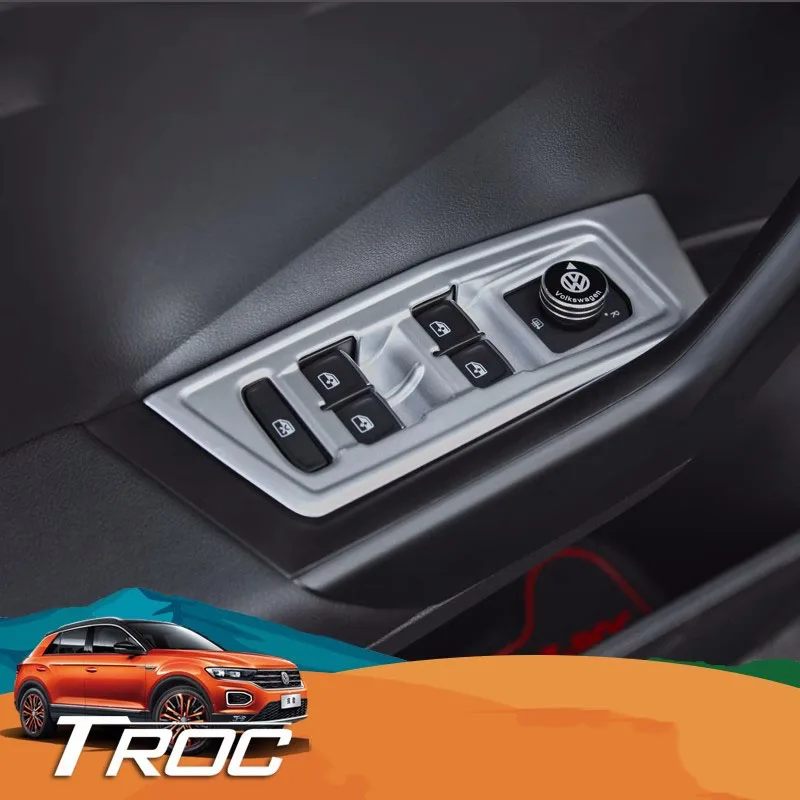 Car Styling Per Vw Volkswagen T-Roc 2018 2019 2021 Car Interior Door Window Lift Switch Panel Covers Trim Per Guida A Sinistra