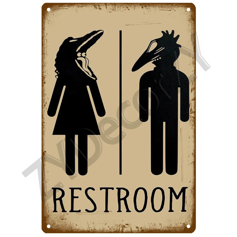 Mann Dame Lustiges WC-Schild Metall Poster Toilettenplatte Blechschild KTV Bar BBQ Shop Badezimmer Wanddekoration Wandbild Home Vintage Foto Pub – Detail 17