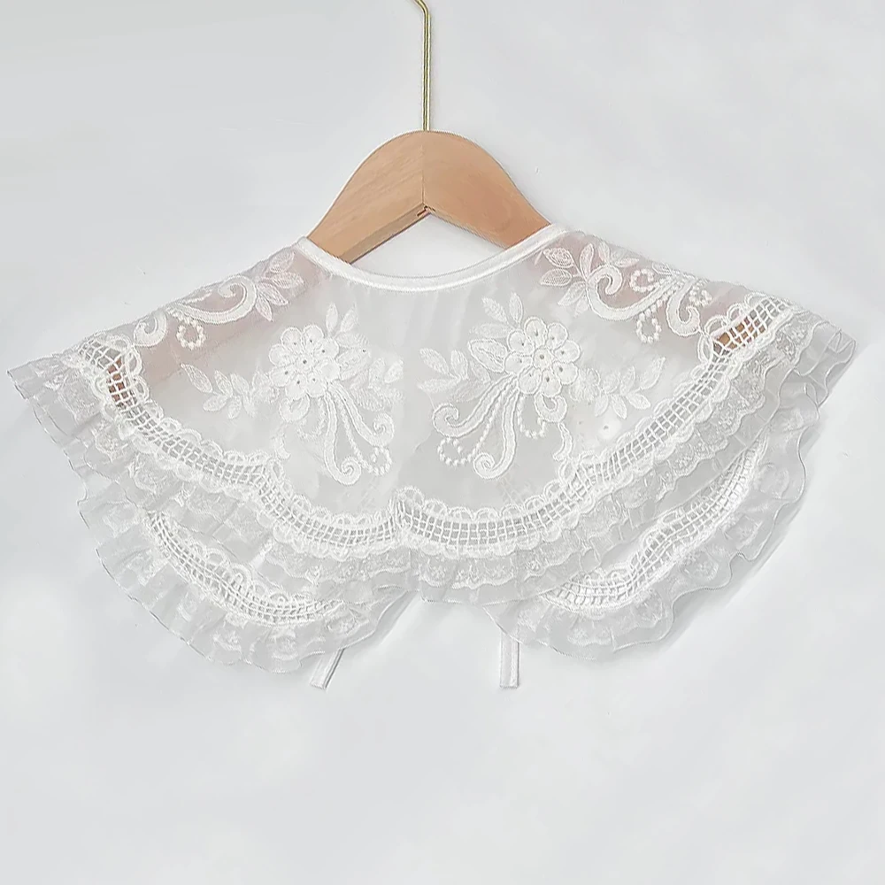 New Women Lace Doll Collar Detachable Shirt Collar Blouse Top Cloud Shoulder Fake Collar Women Clothes Accessories