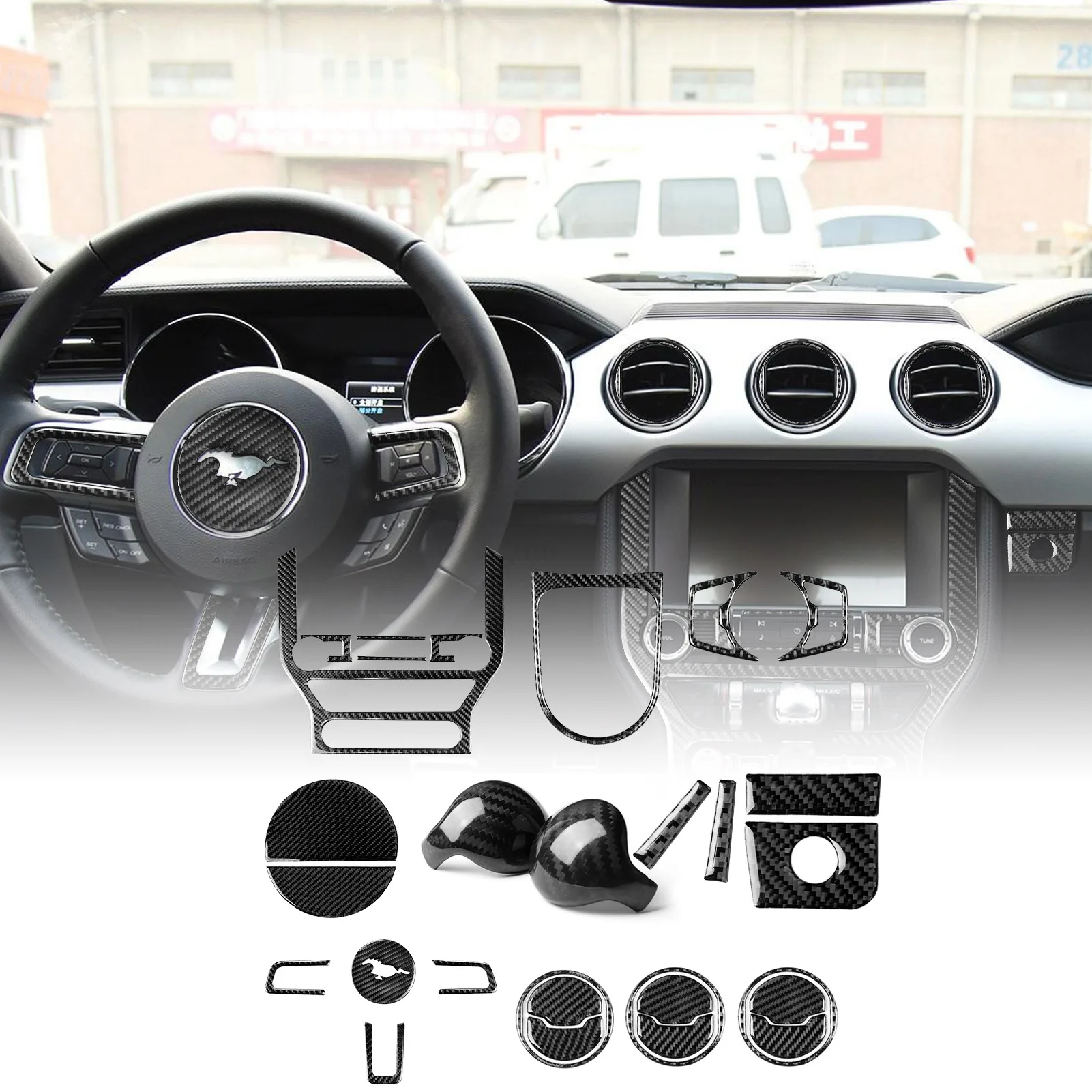 

Central Control Air Outlet Kit Real Carbon Fiber Automotive Interior Modification Accessories For Fd Model Wild Horse15-20