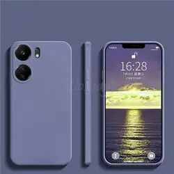 Liquid Silicone Phone Case, Plain Rubber Protector Cover for Redmi 12 (Lavender Grey)