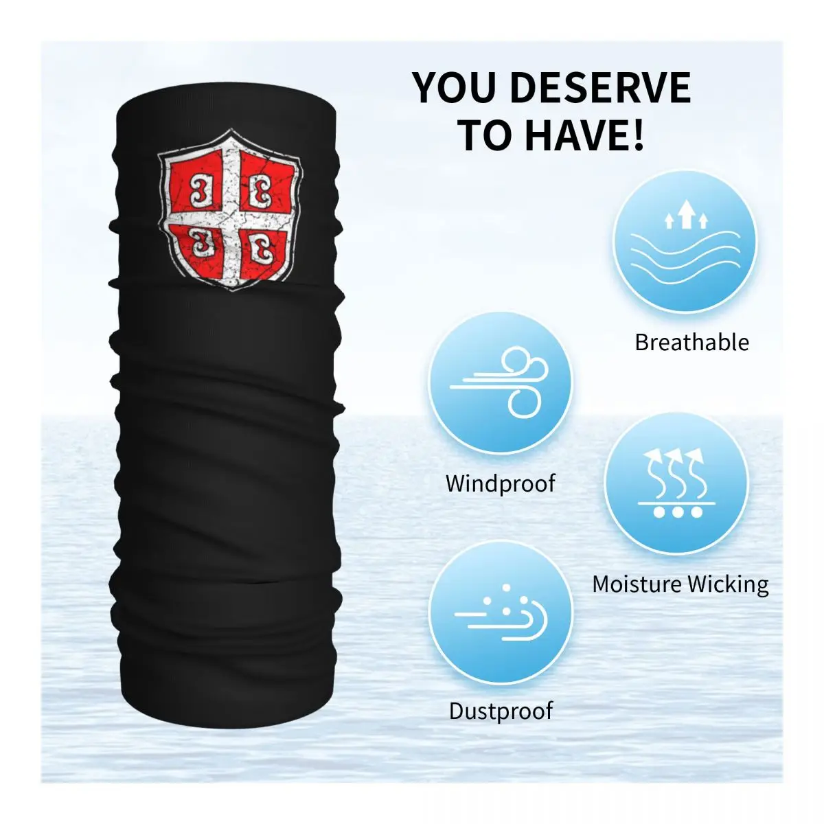 Serbian Cross Flag Winter Headband Neck Warmer Men Women Ski Cycling Tube Scarf Serbian Coat Of Arms Face Bandana Gaiter