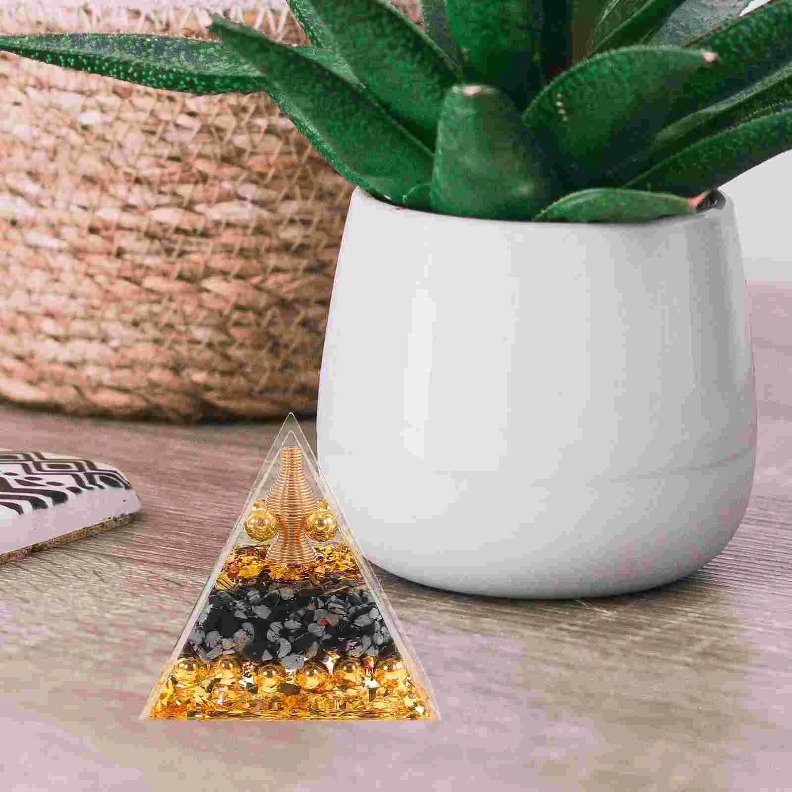 

Crystal Pyramid Resin Craft Desktop Ornament Shaped Decor Adornment Decoration Crafts
