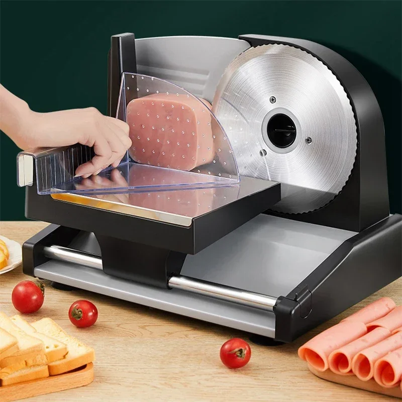 801 Electric meat Slicer 200W Household Fruit and Mutton Slicer machine Toast Bread Slice 1-15mm Thickness Adjustable 6