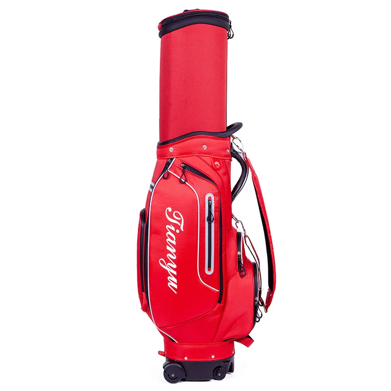 Golf Bag with Wheels Large Capacity Golf Aviation Ball Storage Multifunctional Lightweight Outdoor Sport Golf Club Cart Bags