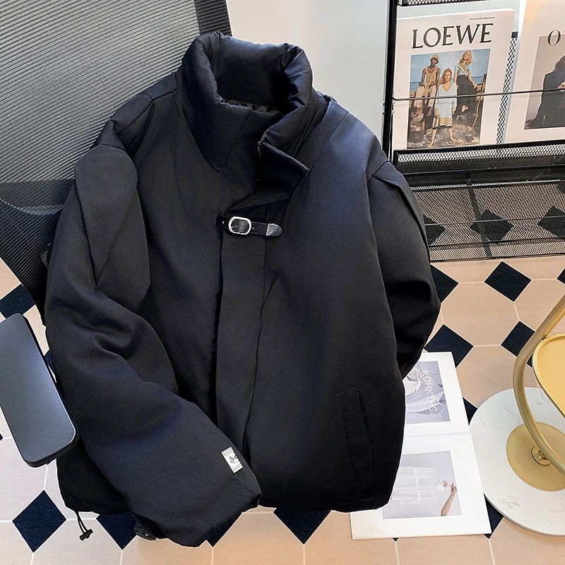 

2024 Men Stand Collar Light Down Jacket Korean Solid Color Fashion Usual Warm Thick Coat Autumn Winter New Clothing Parkas E55