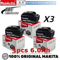 Batterie 100% originale Makita 18V 6,0Ah, pour outils électriques Makita BL1830, BL1830B, BL1840, BL1840B, BL1850 BL1860B 1