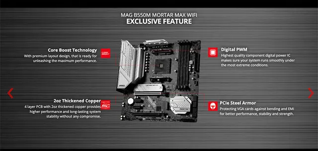 MSI AM4 新しい MAG B550M モルタルマックス WIFI + Ryzen 7 5700X 