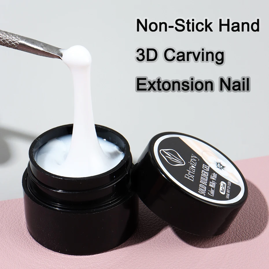 5ml 펄 화이트 3D 조형 젤 (네일 폴리쉬용, 손에 묻지 않는 연장 젤, 3D 쉐이핑 조각 꽃 젤, DIY 네일 아트 데코)