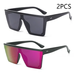 Chic Oversized Fashion Sunglasses for Women with Vibrant Frames (2PCS purple black)