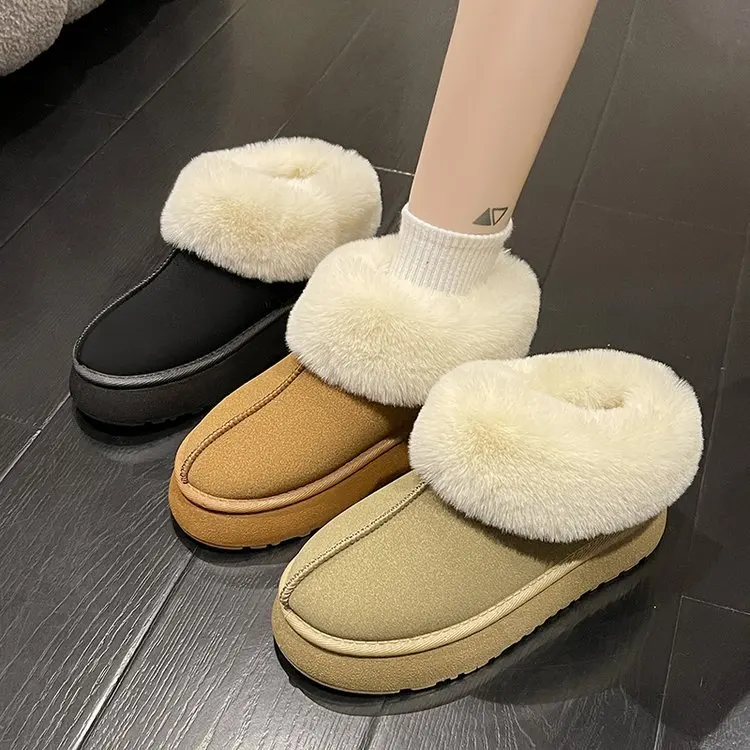 Snow boots women's new winter muffin thick sole bread shoes with plush and thickened casual warm cotton shoes