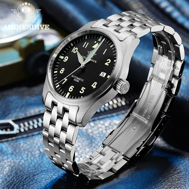 รูปสินค้า นาฬิกาวินเทจกลไกอัตโนมัติ กันน้ำ 200 ม. สแตนเลส 316L