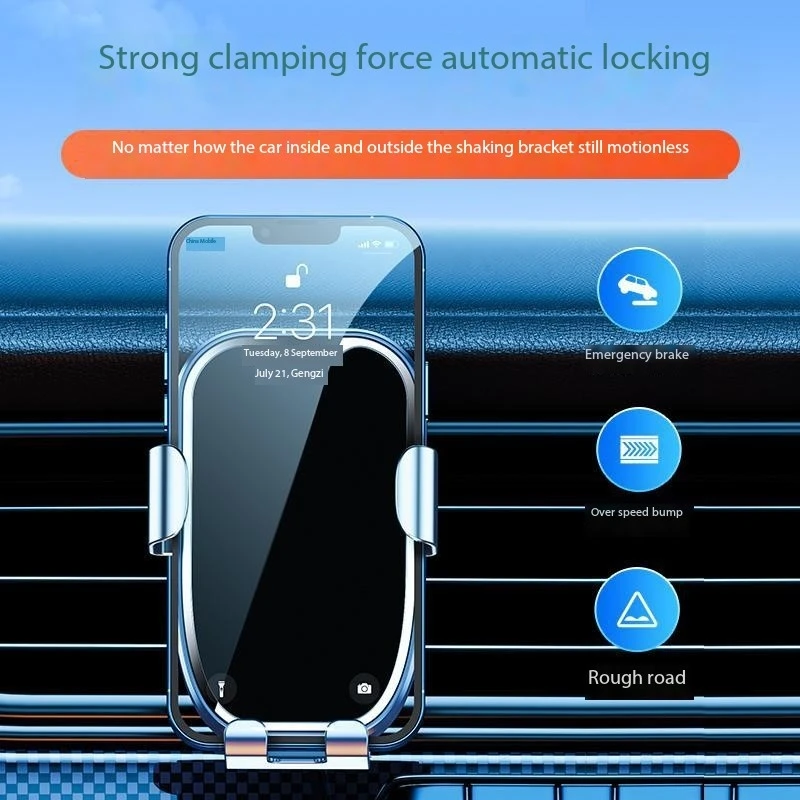 Car Mobile Phone Bracket Upgrade Air Outlet Gravity Universal 360 Degrees Rotatable Car Navigation Bracket phone holder mobile phone holder